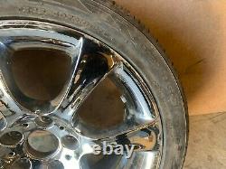 BMW E60 E61 STYLE 185 CHROME 18 INCH SPORT FRONT WHEEL RIM With TIRE #5 OEM #013
