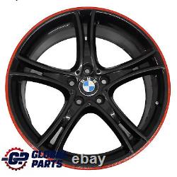 BMW F30 F31 F32 Complete Set 4x Black Wheel Rim 20 Red Strip Double Spoke 361