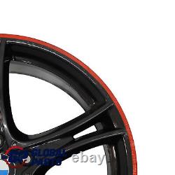 BMW F30 F31 F32 Complete Set 4x Black Wheel Rim 20 Red Strip Double Spoke 361