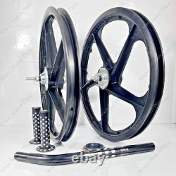 BMX BICYLE 20 Sport Rim BLACK Complete Wheelset + seat post + Sprocket 16T