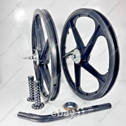 BMX BICYLE 20 Sport Rim BLACK Complete Wheelset + seat post + Sprocket 16T