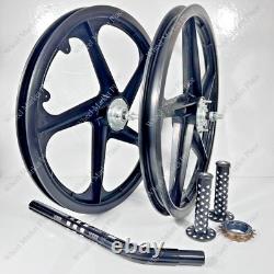 BMX BICYLE 20 Sport Rim BLACK Complete Wheelset + seat post + Sprocket 16T