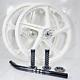 Bmx Bicyle 20 Sport Rim White Complete Wheelset + Seat Post + Sprocket 16t