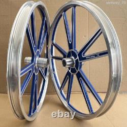 BMX Bicycle 20 ALLOY Sport Rim BLUE Complete Wheelset Hub Set-Freewheel 16T