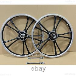 BMX Bicycle 20 ALLOY Sport Rim Complete BLACK Wheelset-Hub SeT- Freewheel 16T