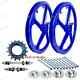 Bmx Bicycle 20 Pvc Sport Rim (blue) Complete Wheelset Hub Set Free Shipping