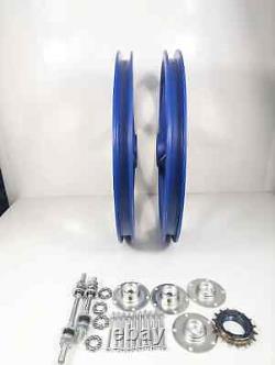 BMX Bicycle 20 PVC Sport Rim (BLUE) Complete Wheelset Hub Set FREE SHIPPING