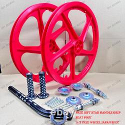 BMX Bicycle 20 PVC Sport Rim Complete (RED) Wheelset-Hub SeT- Freewheel 16T