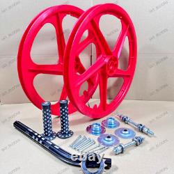 BMX Bicycle 20 PVC Sport Rim Complete (RED) Wheelset-Hub SeT- Freewheel 16T