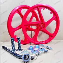 BMX Bicycle 20 PVC Sport Rim Complete (RED) Wheelset-Hub SeT- Freewheel 16T