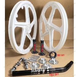 BMX Bicycle 20 PVC Sport Rim Complete(White) WheelSet Hub. Seat Post DHL EXPRESS