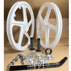 BMX Bicycle 20 PVC Sport Rim Complete(White) WheelSet Hub. Seat Post DHL EXPRESS