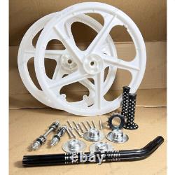 BMX Bicycle 20 PVC Sport Rim Complete(White) WheelSet Hub. Seat Post DHL EXPRESS