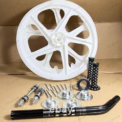 BMX Bicycle 20 PVC Sport Rim Complete(White) WheelSet Hub. Seat Post DHL EXPRESS