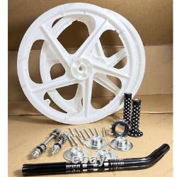 BMX Bicycle 20 PVC Sport Rim Complete(White) WheelSet Hub. Seat Post DHL EXPRESS