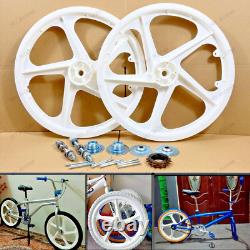 BMX Bicycle 20 PVC Sport Rim (WHITE) Complete Wheelset Hub Set DHL EXPRESS