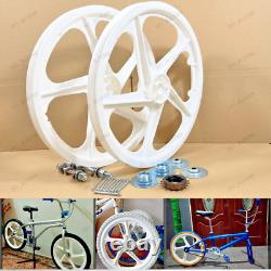 BMX Bicycle 20 PVC Sport Rim (WHITE) Complete Wheelset Hub Set DHL EXPRESS