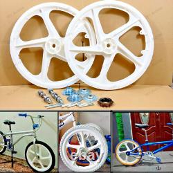 BMX Bicycle 20 PVC Sport Rim (WHITE) Complete Wheelset Hub Set DHL EXPRESS