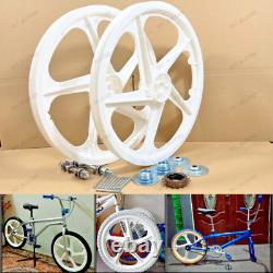 BMX Bicycle 20 PVC Sport Rim (WHITE) Complete Wheelset Hub Set DHL EXPRESS