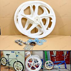 BMX Bicycle 20 PVC Sport Rim (WHITE) Complete Wheelset Hub Set DHL EXPRESS