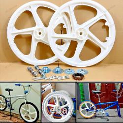 BMX Bicycle 20 PVC Sport Rim (WHITE) Complete Wheelset Hub Set DHL EXPRESS