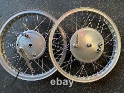 BSA A7 A10 SR. COMPLETE Front & Rear Wheels Original Dunlop Valanced Rims