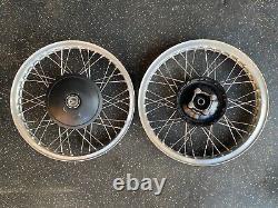 BSA A7 A10 SR. COMPLETE Front & Rear Wheels Original Dunlop Valanced Rims