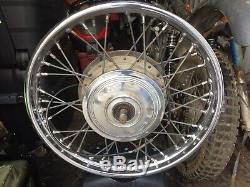 Bsa Triumph Twin Leading Shoe Front Wheel Complete, Dunlop Rim