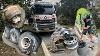 Changing The Wheel Rim In The Middle Of The Road Carrying 150 Tons Of Cargo On My Shoulders