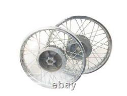 Complete Pair Steel Wheel Rim Set Wm2-19 Fit For Royal Enfield