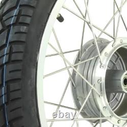 Complete Wheel Rear 1.5x16 Inch Polished Alloy Rim, Vee Rubber Tire