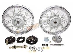 Complete Wheel Rim Set Compatible With Royal Enfield Bullet 350 Deluxe Model