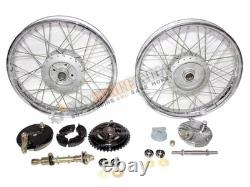 Complete Wheel Rim Set Compatible With Royal Enfield Bullet 350 Deluxe Model