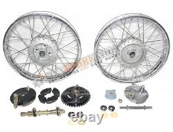 Complete Wheel Rim Set Compatible With Royal Enfield Bullet 350 Deluxe Model