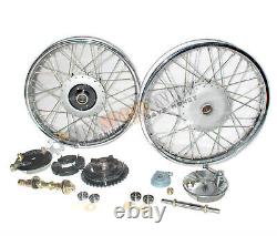 Complete Wheel Rim Set Compatible With Royal Enfield Bullet 350 Deluxe Model