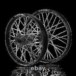 Complete Wheel Set Excel Black A60 Rims OEM Spokes Billet Hubs Assembly