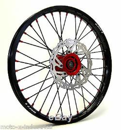 Complete Wheel Set Red Hubs & Nipples Honda Cr Crf 250 450 21 19 Black Rims