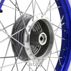 Complete wheel rear 1.5x16 inch blue anodized alloy rim