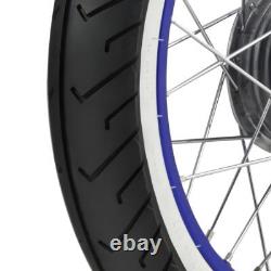 Complete wheel rear 1.5x16 inch blue anodized alloy rim