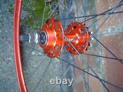 Deep Section Red 32h Track Wheels, Dt Spokes, Flip Flop