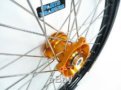 Dubya Complete Front Wheel Orange Talon Hub Black Excel Rim KTM 85 19 x 1.40
