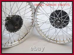 Fit For 19 Wheel Rim Pair Complete With Spokes Half & Width Hub BSA Enfield