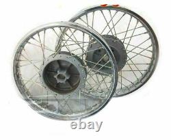 Fit For Royal Enfield Complete Pair Steel Wheel Rim Wm2 19 Bullet 350 500