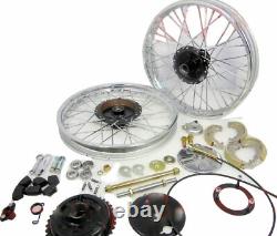 Fits Royal Enfield Front & Rear Half Width Wheel Rim Brake Assy Complete Set ECs
