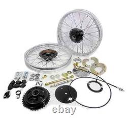 Fits Royal Enfield Front Rear Half Width Wheel Rim + Brake Complete Set