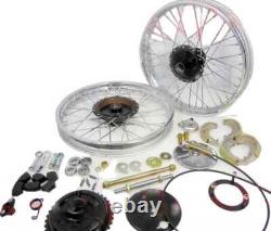 Fits Royal Enfield Front Rear Half Width Wheel Rim + Brake Complete Set