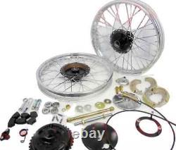 Fits Royal Enfield Front Rear Half Width Wheel Rim + Brake Complete Set
