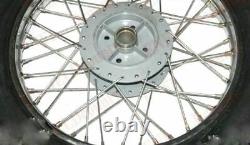 Fits Royal Enfield Steel Wheel Rim Pair Complete Wm2-19 With Tyre & Tube ECs