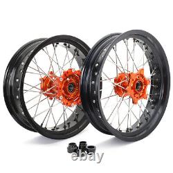 For KTM 690 Enduro / R 2008-2021 Supermoto 17 Complete Wheels Rim Hubs Flange