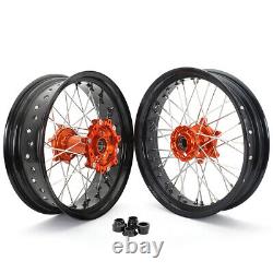 For KTM 690 Enduro / R 2008-2021 Supermoto 17 Complete Wheels Rim Hubs Flange